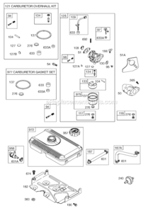 Page C Diagram and Parts List for 93400 0010-1286 Briggs and Stratton Engine
